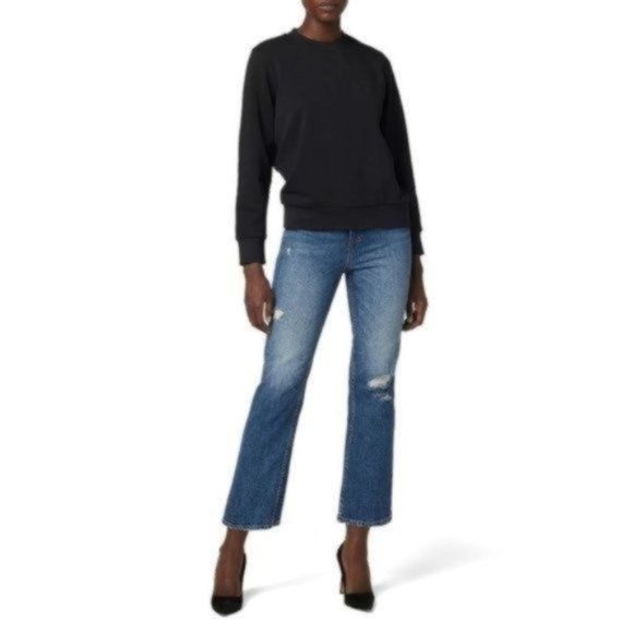 HUDSON JEANS Knotted Cutout Back Sweatshirt, Black NWT - Picture 6 of 8